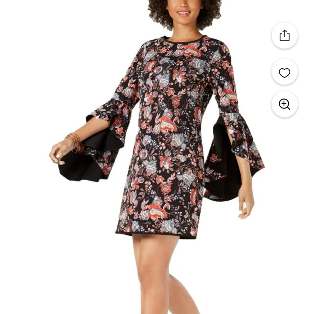 Laundry by Shelli Segal Women's Reversible Angel-Sleeve Sheath Dress